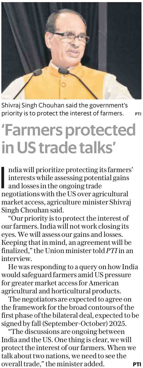 'Farmers protected in US trade talks'