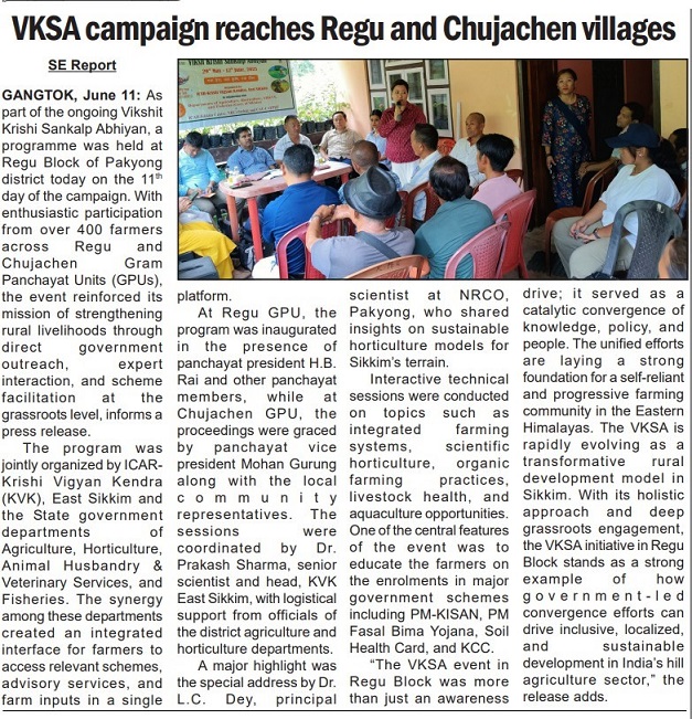 VKSA campaign reaches Regu and Chujachen villages