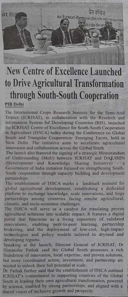 New Centre of Excellence Launched to Drive Agricultural Transformation through South- South Cooperation