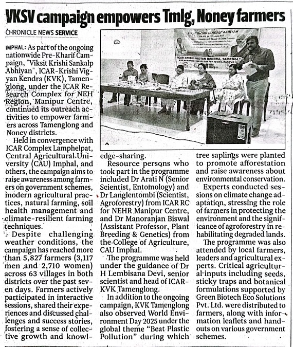 VKSV campaign empowers Tmlg, Noney farmers