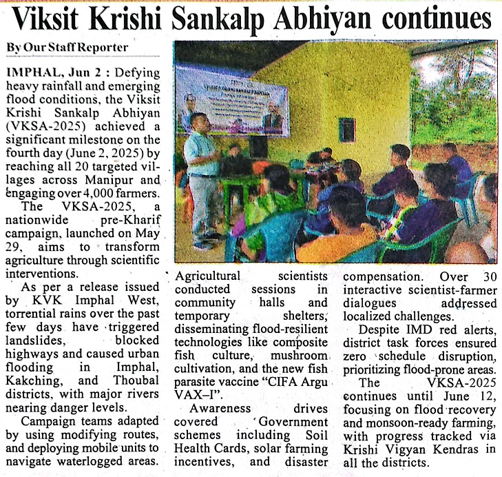 Viksit Krishi Sankalp Abhiyan continues