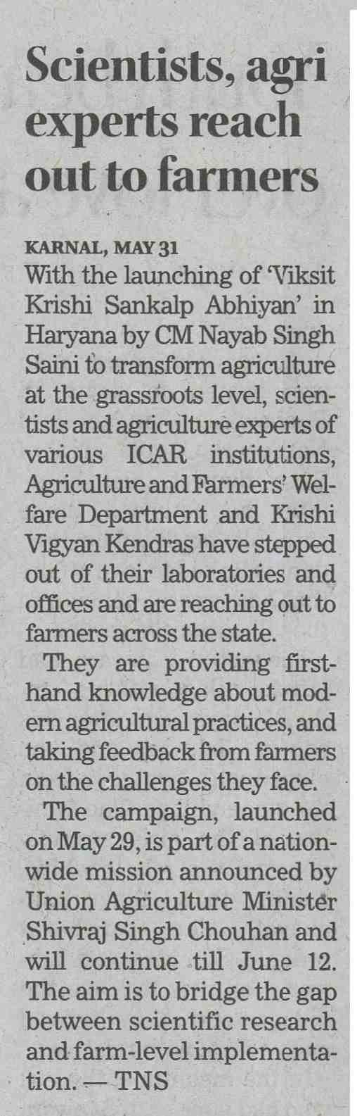 Scientists, agri experts reach out to farmers