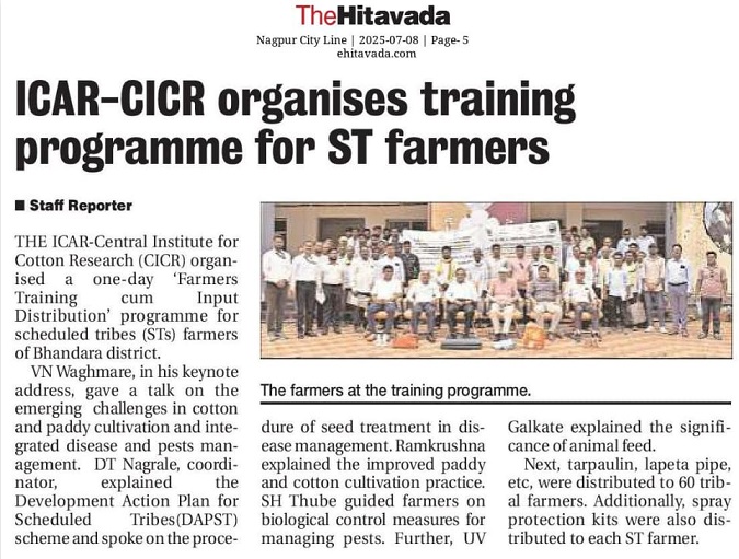 ICAR-CICR organises training programme for ST farmers