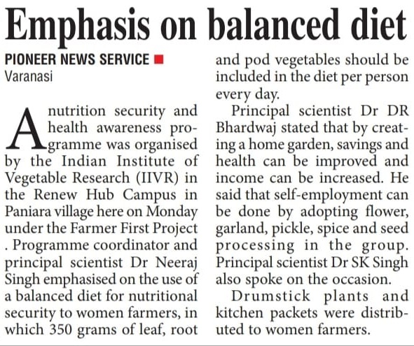 Emphasis on balanced diet