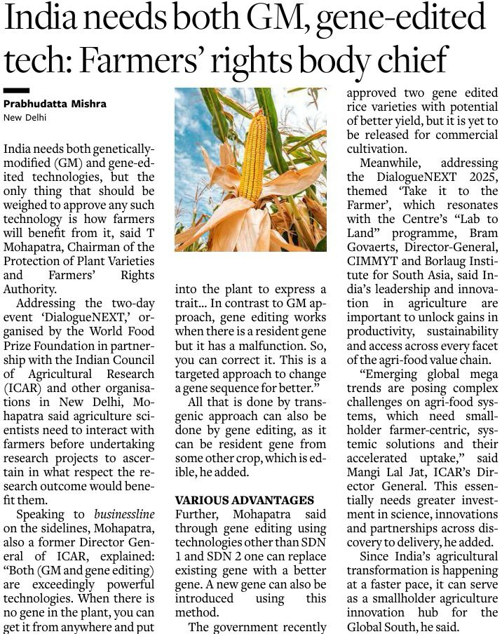 India needs both GM gene edited tech : farmers rights body chief 