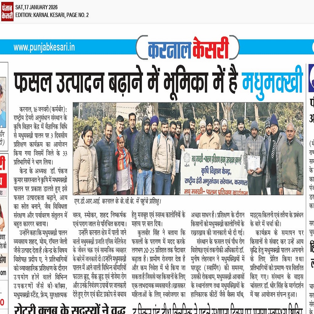 फसल उत्पादन बढ़ाने में भूमिका में है मधुमक्खी
