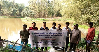 6 - 10 March, 2021  The four Wetlands of Assam namely Borboi Beel (Bongaigaon District), Ghorajan Beel (Kamrup Rural District), Rupahi Beel (Nagaon District) and Dandua Beel (Morigaon District) have been adopted by the ICAR-Central Inland Fisheries Research Institute, Barrackpore, Kolkata for carrying out the fish stock enhancement. The activities were carried out by ICAR-CIFRI, Regional Centre, Guwahati, Assam under the Institute’s NEH component.  Around 1,60,000 advanced fish fingerlings comprising IMCs, Labeo bata and L. gonius were released at the rate of 40,000 fingerlings in each Beel from 6th to 10th March, 2021.      The Institute also organized the Awareness Programmes to sensitize the fishers about the role of supplementary fish seed stocking in Beels. The Stocking-cum-Awareness Programmes were organized in collaboration with the Department of Fisheries, Assam and Assam Fisheries Development Corporation Ltd., Guwahati, Assam.  Dr. B.K. Das, Director, ICAR-CIFRI, Barrackpore, Kolkata and Dr. B.K. Bhattacharjya, Head, ICAR-CIFRI, Regional Centre, Guwahati, Assam were also present during the occasion.    The main objectives of the Stock Enhancement Programmes were to create awareness on the importance of fish stock enhancement in Beels and at the same time, improving their livelihood through increased fish production and income.  A total of 2,491 fisher families of four Beels are expected to get the benefits of supplementary stocking programmes.  (Source: ICAR-Central Inland Fisheries Research Institute, Barrackpore, Kolkata)
