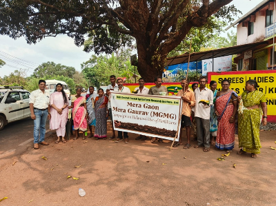 27 April 2026, Goa  An awareness programme was organised in Keri village, Ponda, to promote sustainable farming practices under Mera Gaon Mera Gaurav (MGMG) today. The awareness programme focused on the use of natural farming formulations and balanced application of fertilizers to improve soil health.  As part of the training, the preparation of natural formulations such as Jeevamrut and Ghanajeevamrut was practically demonstrated to the attendees. Using these, farmers can significantly improve soil fertility and health while lowering production costs. This approach encourages self-reliance and promotes a sustainable, balanced system that reduces dependency on chemical fertilizers.  The event was attended by 20 farmers.  (Source: ICAR-Central Coastal Agricultural Research Institute, Goa)